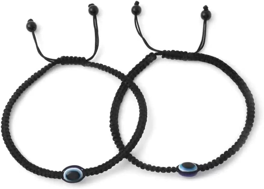 Evil Eye Anklets | Adjustable Black Thread Anklets with Charms for Women & Girls | Pack of 2 | Stylish Protective Anklets (AT ANK 002)