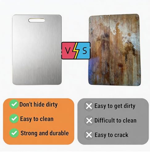 Titanium Cutting Board for Kitchen,2026 New Upgrade 100% Pure Titanium Cutting Boards for Kitchen Double Sided Titanware Cutting Board,Sanitary and Durable, Suitable for Dishwashers (XL 11 * 15in) by Tolyoler - Used condition - Image 6