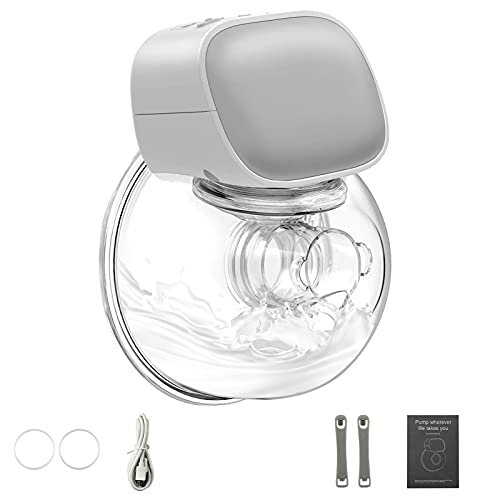 Wearable Breast Pump, Norkorge Electric Hands-Free Pain Free Quiet Portable Breastfeeding Breastpump, Spill-Proof Milk Pump with 2 Mode & 5 Levels Worn in-Bra