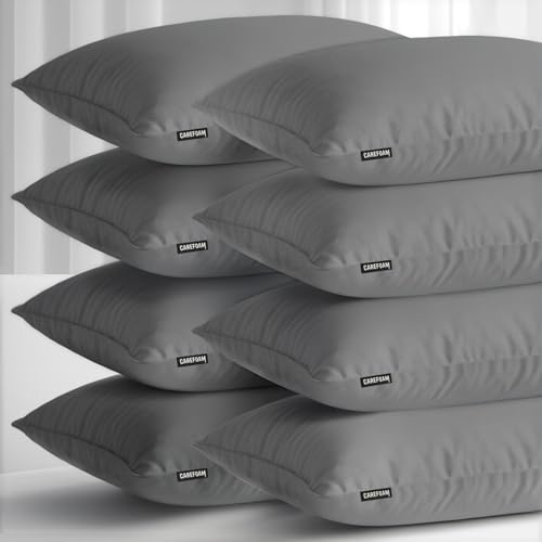 Image of CareFoam Height Adjustable Microfiber Sleeping Pillows - Set of 8 | 16 inch x 24 inch| Soft, Supportive & Washable | Ideal for Back, Side & Stomach Sleepers | White