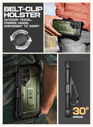 Image of SUPCASE for Samsung Galaxy S25 Ultra Case with Stand (Unicorn Beetle Pro), [2 Front Frames] [Built-in Screen Protector & Belt-Clip] Military-Grade Protection Phone Case for S25 Ultra 6.9 Inch, Guldan