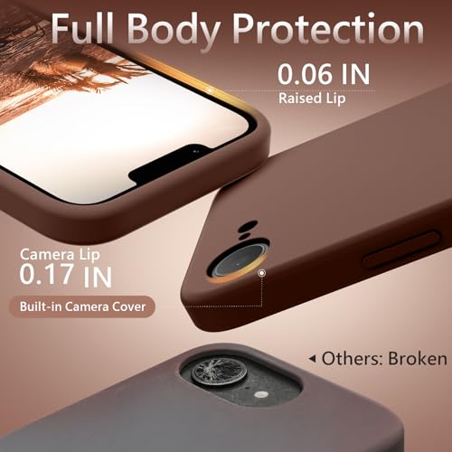 Image of FireNova Magnetic for iPhone 17e Case /iPhone 16e Case, Compatible with MagSafe, [Silicone Camera Protection] Microfiber Lining Phone Case, 6.1 inch, Light Brown