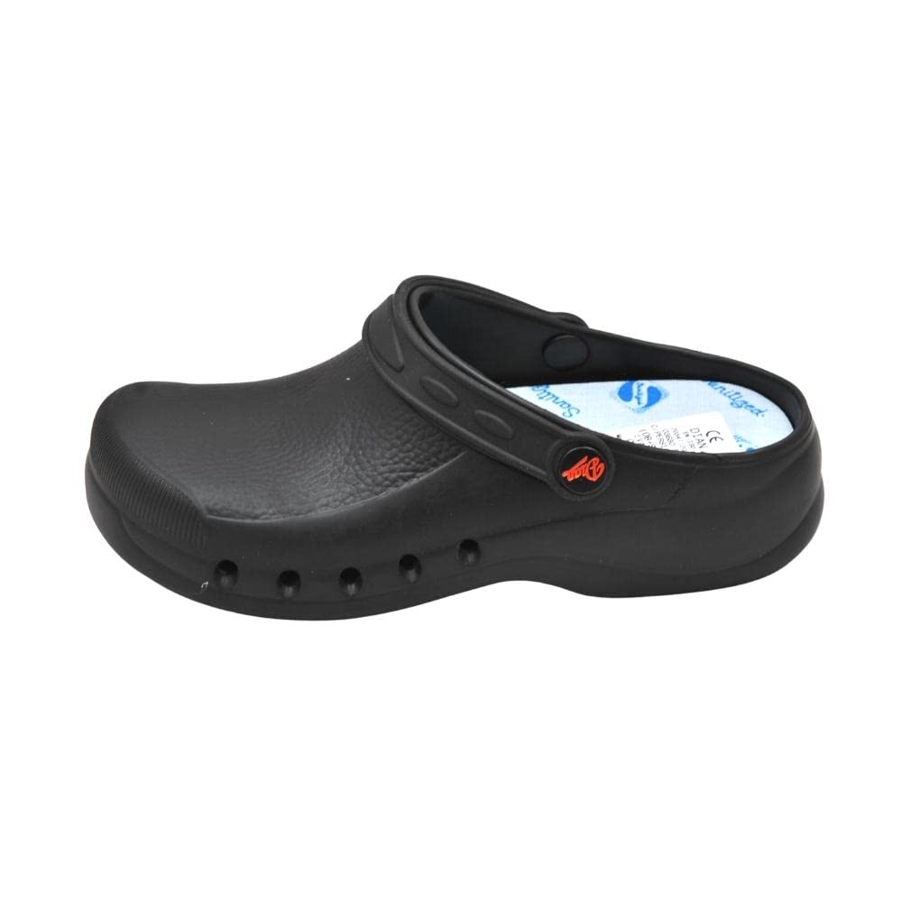 Dian EVA Plus Zueco Ligero, Antibacteriano, con Celdillas Antideslizantes en la Suela, Monocasco, Anatómico y Antideslizante, SRC+E+OB, Negro, Talla 44