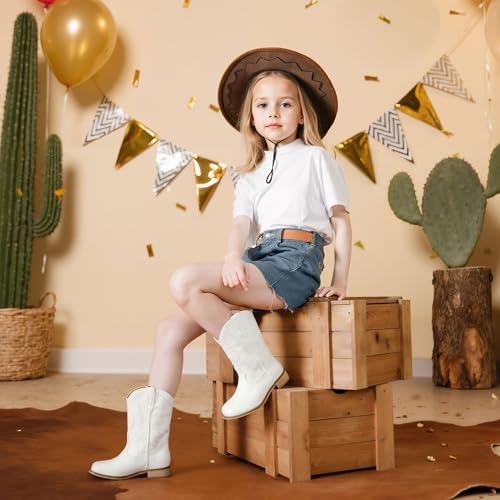 Image of Motasha Girls Cowgirl Boots Unisex-Child Mid Calf Glitter Toddler Cowboy Boot Little Big Kids Western Riding Shoes