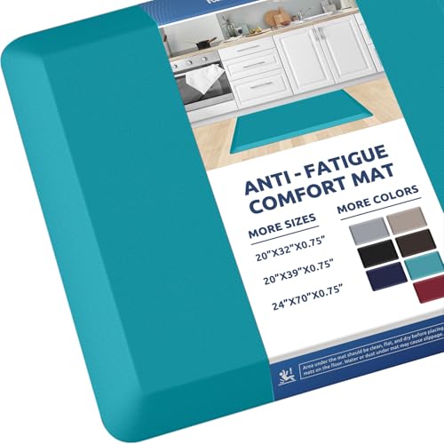 Image of KitchenClouds Kitchen Mat Cushioned Anti Fatigue Rug 20 inchx32 inch Water Resistant Non Slip Standing and Comfort Desk /Floor Mats for House Sink Office (Green)