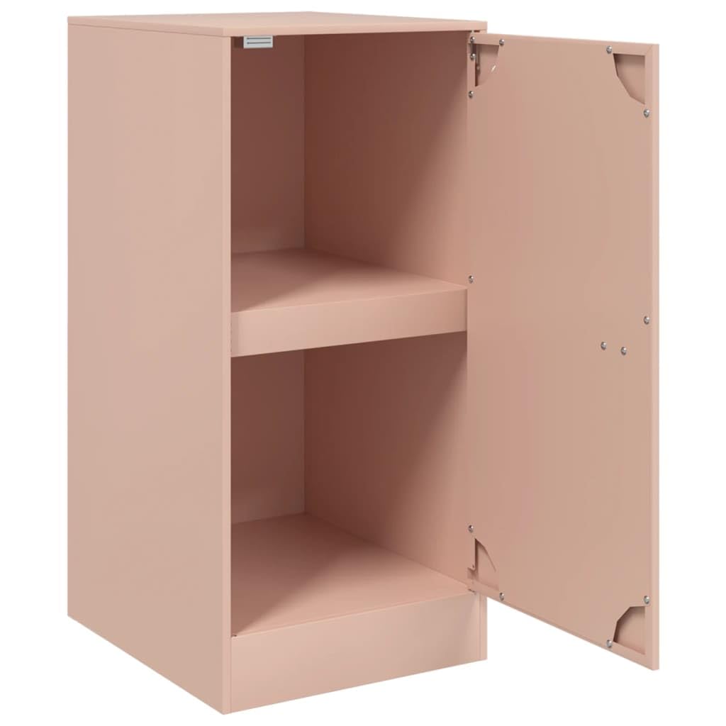 Credenza Rosa 34,5x39x73 cm Mobiletto Portaoggetti in Acciaio