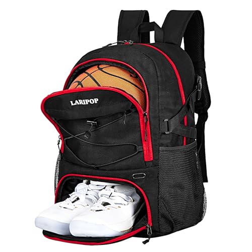 LARIPOP Basketball Bag-Youth Basketball Backpack for Men&Women, Soccer Volleyball Bag with Separate Ball Holder & Shoes Compartment