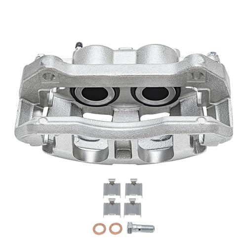 Image of Detroit Axle - Front Right Brake Caliper for 2010-2011 Ford F-150 Lincoln Mark LT 2010-2021 Expedition Navigator Disc Passenger Side Brake Caliper w /Bracket Replacement