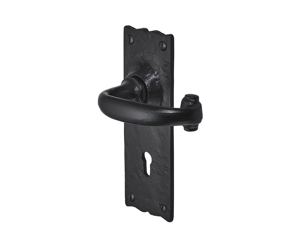 Old Hill Ironworks 158mm x 55mm Antique Burford Suite Lever Lock Handles, Black