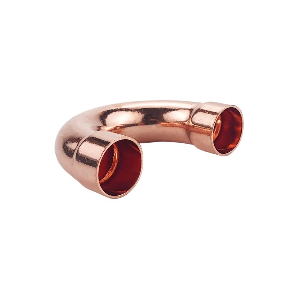 1pc 42mmx1.2mmx95mm ID Weld Socket End Feed Solder 180 Degree Bend Pure Copper Pipe Fitting Brass Hose