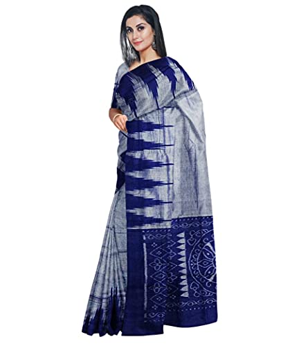 COTTONSILK & KHANDUAPATA Odisha Sambalpuri Handloom Ikat Women Cotton Saree, Odisha Handloom Handmade Pure Cot