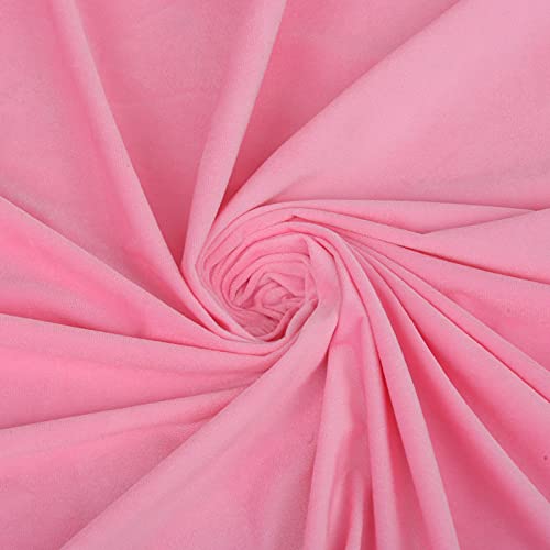 Image of High Sofa Quality Velvet Solid Grommet Room Darkening Eyelet Door Curtains for Living Room, Baby Pink 7 Feet, Set of 2 Pieces