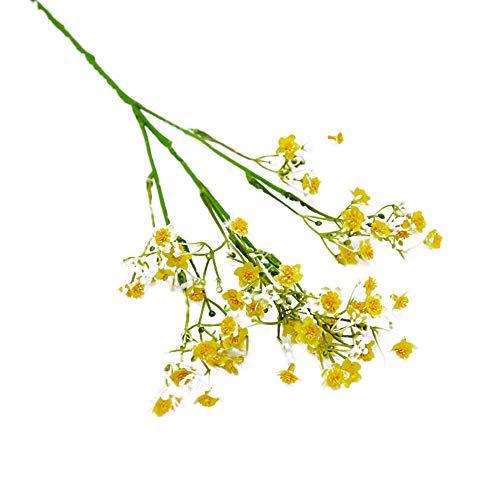 Whiie891203 Artificial Fake Flowers Plants,1Pc Artificial Flower Stage Arrangements Wedding Bouquets Decorations Floral Table Centerpieces for Home Kitchen Garden Party Grave DIY Decor Yellow