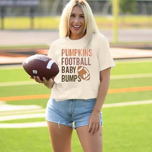 Pumpkins Football Baby Bumps Shirt Women Maternity Tshirt Pregnancy Announcement Shirts Fall Expecting Mom Gifts top2