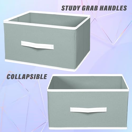 Image of Kuber Industries Foldable Boxes For Storage (Pack of 2) - Multipurpose Storage Organizer For Clothes | Wardrobe | Closet | Toys | Books | Home - Undergarment Organizer Basket With Handle (Light Grey)