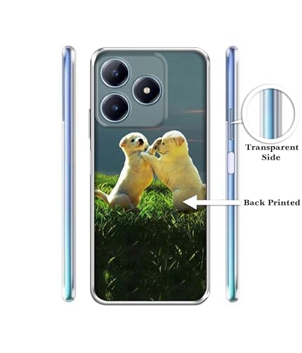 Image of Puppy Couple Sunset Design Printed Silicon Soft TPU Back Case Cover for Realme C63 4G / Narzo N63 4G