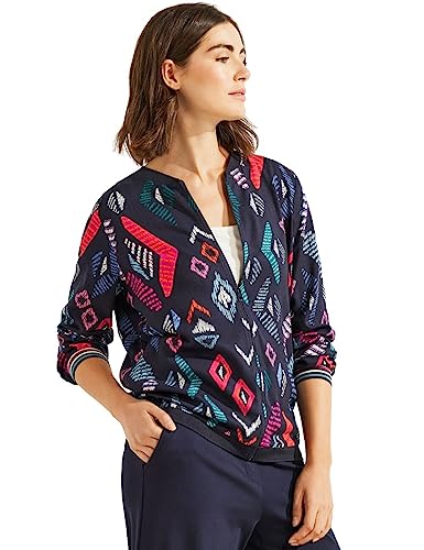 Cecil Damen B344086 Blouson Bedruckt, Night Sky Blue, XXL