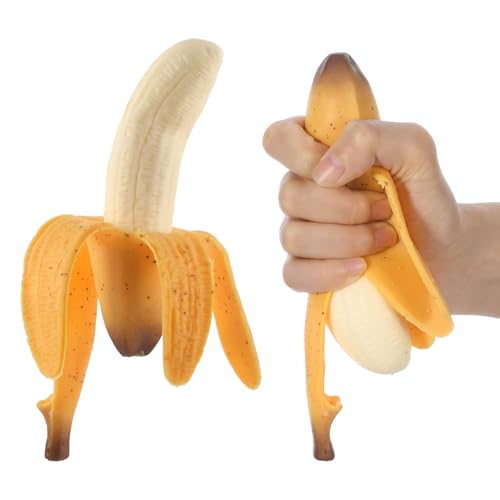 FNANJWQ Bananas Fruit Squeeze Toys, Fake Banana Stretchy Fidget Tool