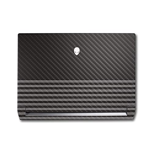 Image of MightySkins Carbon Fiber Skin Compatible with Alienware M17 R5 (2022) Full Wrap Kit - Pinstripe | Protective, Durable Textured Carbon Fiber Finish | Easy to Apply & Change Styles | Made in The USA