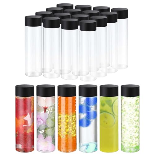 QZV Leere sensorische Plastikflaschen mit Deckel, leere wiederverwendbare Saftflaschen für Bastelarbeiten, Klassenzimmer, handgefertigte Party-Dekoration, 400 ml, 16 Stück