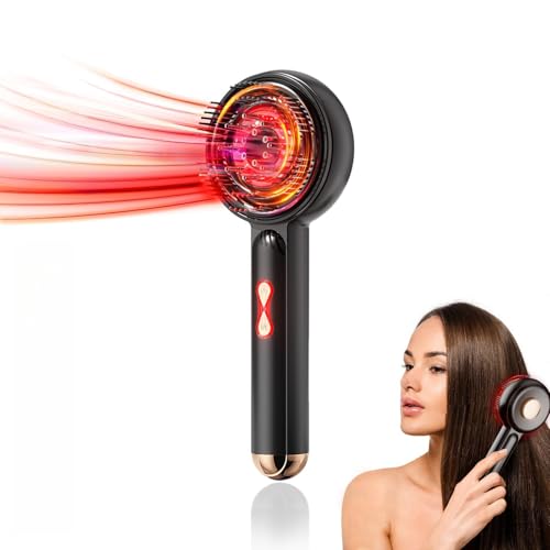 Masajeador eléctrico para cuero cabelludo con terapia de luz roja para el cabello, peine multifunción 3 en 1 para el cuero cabelludo, inalámbrico y portátil, cepillos eléctricos para el cabello para