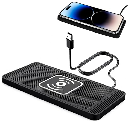 15 W Chargeur de Voiture sans Fil Tapis de Chargement Rapide sans Fil QI pour Voiture Tapis de Charge Rapide antidérapant avec USB Câble 1M pour iPhone 17 16 15 14 13 12 11 X Samsung S22/S21