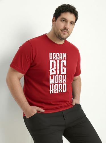 Image of Toodlegram Cotton Printed T-Shirt for Plus Size Men Round Neck Casual