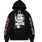 lahualixi Black Hoodie Mens Anime Hisoka Killua Pullover Cute Cartoon Hooded Sweatshirt For Unisex