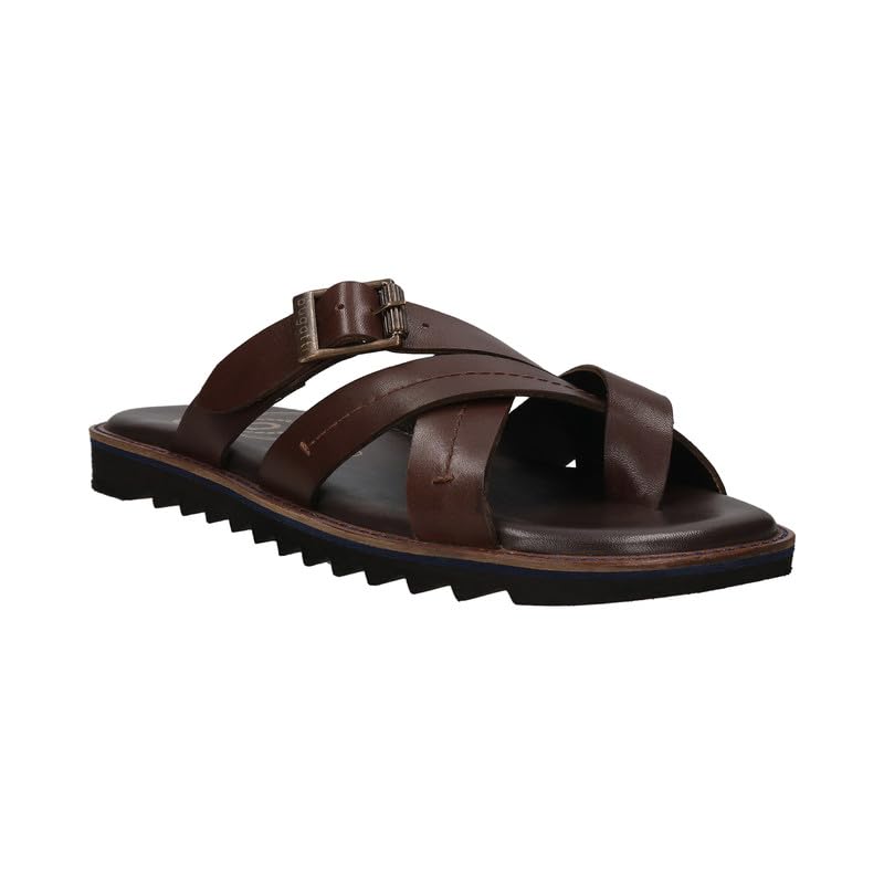 Bugatti Dorfu Dark Brown Leather Mens Cross Straps Sandals - UK 6 (B0CLYGL35W) Amazon Price History, Amazon Price Tracker