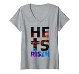 Photo Gallery donna he is risen pasqua decor resurrezione giorno cristiano maglietta con collo a v Photo Gallery donna he is risen pasqua decor resurrezione giorno cristiano maglietta con collo a v