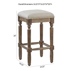 Ball & Cast Counter Height Barstool Upholstered Counter Stool Weathered Oak Finish 2-Pack 26" H Ball Cast Counter Height Barstool Upholstered Counter Stool Weathered Oak Finish 2 Pack 26 H