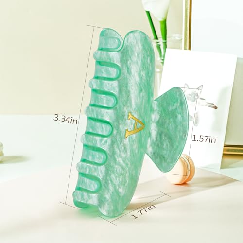 Image of Personalized Cute Hair Clips Initial Claw for Girl Girlfriend Wife Teacher Mom Her 16th 17th 18th Birthday Gifts - Green,H