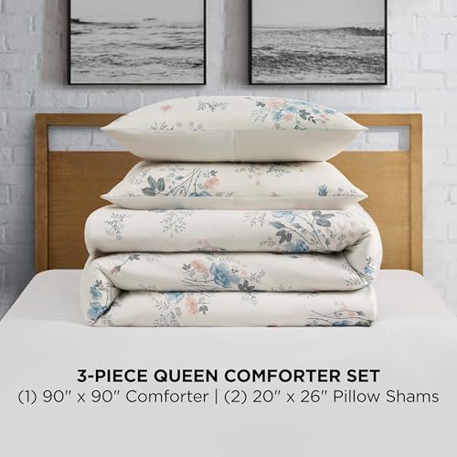 Lucky Brand Clarie Floral Comforter Set - Full/Queen Size - 3 Piece Luxurious Bedding Ensemble