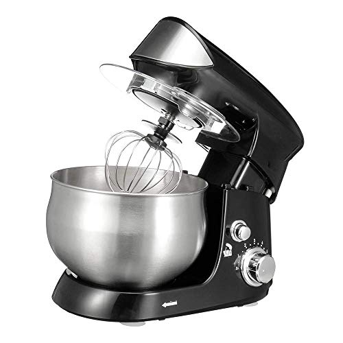 600 W Küchenmaschine Kneter Kneter Edelstahlbehälter 3,5 Liter Einstellbar 6 Geschwindigkeiten Inklusive Haken für Kneter und Schneebesen für