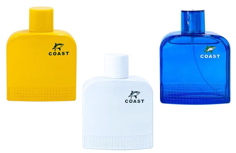 Coast (Cologne for Men (WHITE, RED, & BLACK) (3.4oz/100ml x 3Pcs), Eau de toilette, Pack of 3pcs, Fragrance for Men)