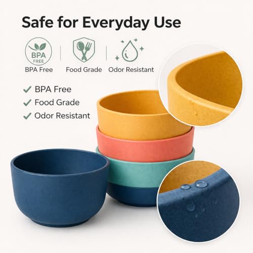 Image of Wheat Straw Dinner Set (16 Pieces) | Eco-Friendly Plates, Bowls & Glasses Set | Lightweight, Unbreakable, BPA-Free Tableware | Reusable Dining Set for Home, Kids & Travel