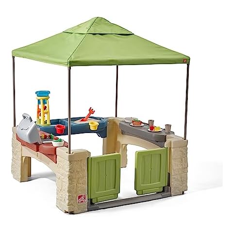 Step2 All Around Playtime Patio with Canopy Playset – Shaded Outdoor Playhouse for Kids with Realistic, Interactive Features, Room for Multiple Toddlers to Play – Dimensions: 60" H x 47.5" W x 47.5" D Cover