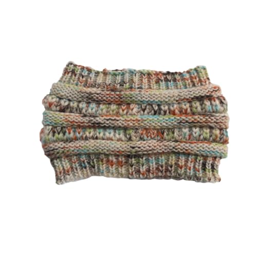 KALLORY Diadema de Lana Beige Puntos Coloridos, Gorro de Punto Grueso y Cómodo, Estilo Slouchy para Mujer, Diseño Portátil y Acogedor para Actividades al Aire Libre