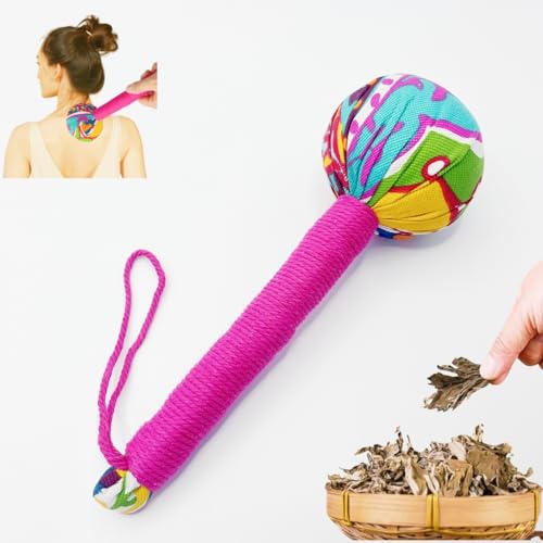 Lightweight Herbal Wormwood Massage Hammer Lymphatic Circulation Wellness Therapy, Portable Muscle Relaxation Tool for Full Body, Shoulder, Back Pain Relief Natural Detox, Home Use, Travel