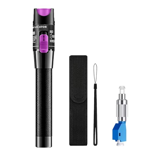 Localizador visual de fallas de 70 mW, kits VFL de 70 mW, Lápiz Comprobador de Cables de Fibra Óptica con Adaptadores FC/LC Monomodo de 9/125 μm, Compatible con Interfaz SC/FC/ST/LC de 2,5 mm