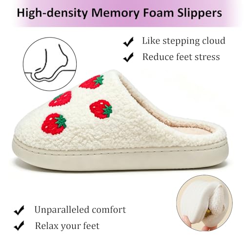 Image of Cute House Slippers for Women Men with Memory Foam Retro Happy Face Cozy Shoes