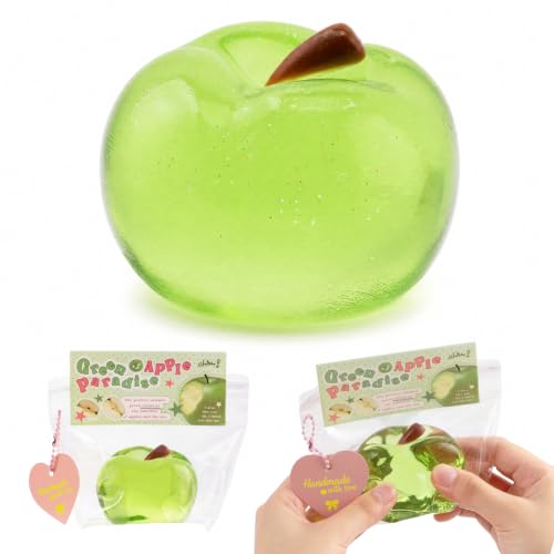 Image of Sticky Apple Taba Clear Squishy Toy, Non-Toxic Silicone Stress Fidget Toy