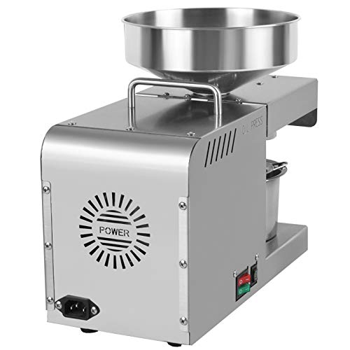 600W Commercial Automatic Oil Press Machine Industrial Oil Pressing Machine Nuts Seeds Oil Presser Pressing Machine Cold Hot Press All Stainless Steel,110V #TOP7