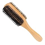 VILLFUL Doppelseitige Bartbürste Herren Große Borsten und Nylonpinsel Langlebige Buchenholz Griff Bartreinigungs und Stylingbürste für Rasur und Bartpflege