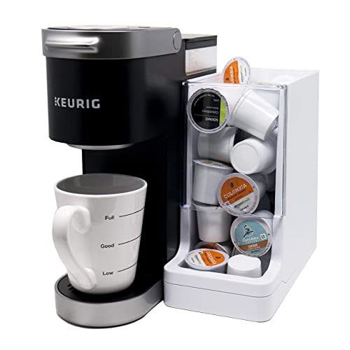 Java Smart Coffee Pod Holder with Amazon Dash Replenishment for Nespresso Capsules and Keurig K-Cups - White
