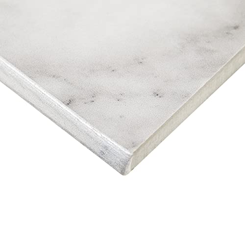 Daltile PT21P43F91L1 Perpetuo 3 Inch X 24 Inch Marble Look Porcelain Floor Bullnose Trim In Polished Brilliant White thumb #1