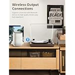 Belt-Drive Bluetooth Turntable with Magnetic Cartridge, Bluetooth 5.3, Built-in Phono Preamp, RCA Output, 33/45 RPM Vinyl Record Player, Vintage Wood Grain Design & Anti-Vibration Feet