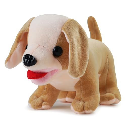 Image of Brown Puppy Soft Plush Toy for Kids Stuffed Soft Toy with Cute Hug-Friendly Plush for Babies, Toddlers & Children Safe, Lightweight & Easy to Clean (Dinosaur Green - 40cms)