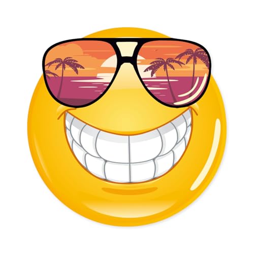 Smile-klistermärke med solglasögon 15 cm UV-skyddslaminat väderbeständig bil motorcykel husbil självhäftande sommar vår I kfz749