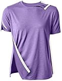 Post Shoulder Surgery Shirts for Men Women Unisex After Rotator Cuff Surgery Shirt Snap Access Recovery Hospital Shirt (US, Alpha, Medium, Regular, Regular, Purple)